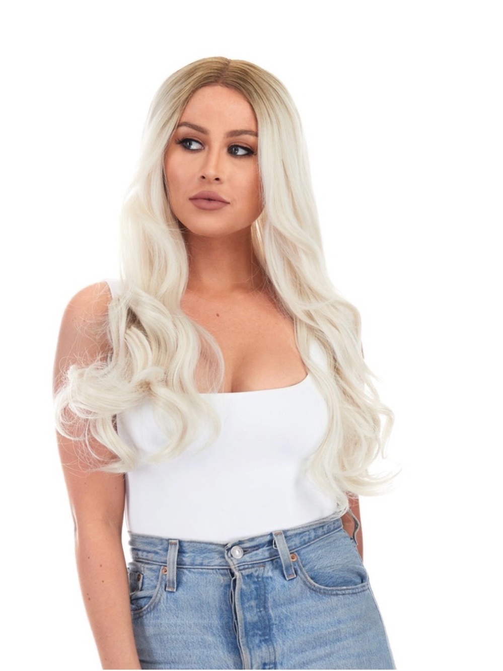 Lace Front 26” Julep Blonde Rooted Body Wave    Wig synthetic hair